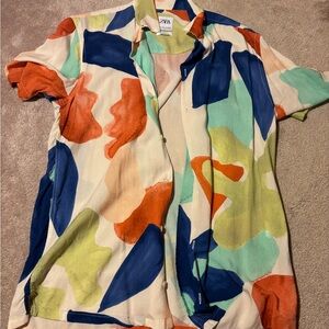 Zara Multicolor Abstract Print Men's Shirt